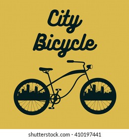 City Bicycle. Vintage Bike Background. Vector illustration