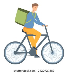 City bike delivery icon cartoon vector. Happy person. Courier logistic service