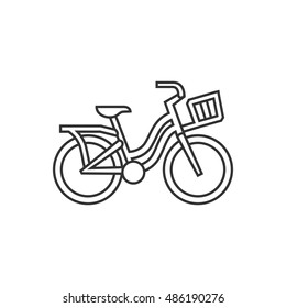 City bike icon in thin outline style. Transportation sport urban fashion