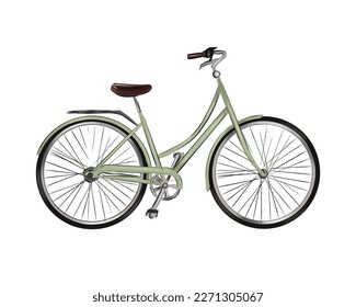 City bike from multicolored paints. Splash of watercolor, colored drawing, realistic. Vector illustration of paints