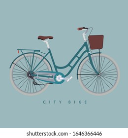 City Bike Side Elevation In Green
