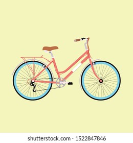 City Bike, vintage vector with the hipster style modern urban bike in the center of illustration