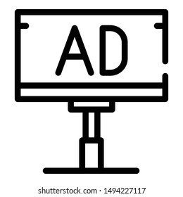 City billboard icon. Outline city billboard vector icon for web design isolated on white background