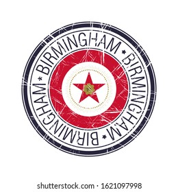 City of Birmingham, Alabama postal rubber stamp, vector object over white background