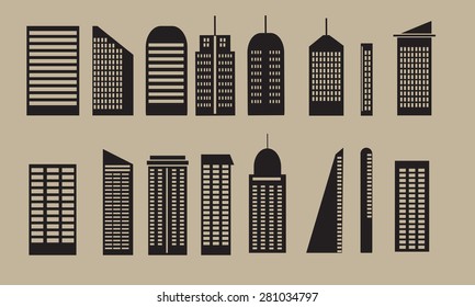 City black landscape  vector.