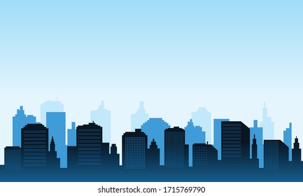 City Blue Color Background Daylight Panorame Stock Vector (royalty Free 