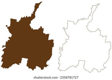 City of Blue Mountains (Commonwealth of Australia, New South Wales, NSW) map vector illustration, scribble sketch Blue Mountains map