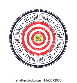 City of Blumenau, Brazil postal rubber stamp, vector object over white background