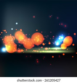 City bokeh background. Vector image.
