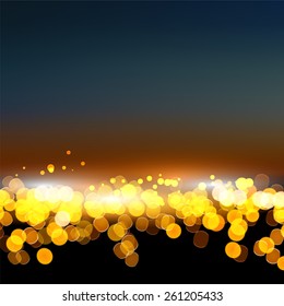 City bokeh background. Vector image.