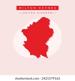 City, borough, unitary authority area of Milton Keynes (United Kingdom of Great Britain and Northern Ireland, ceremonial county Buckinghamshire, Bucks, England) map vector, scribble sketch map