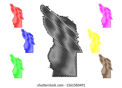City and Borough of Wrangell, Alaska (Boroughs and census areas in Alaska, United States of America,USA, U.S., US) map vector illustration, scribble sketch Wrangell map