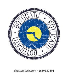 City of Botucatu, Brazil postal rubber stamp, vector object over white background