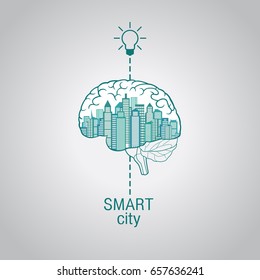 City – brain, the concept of smart city, using modern innovative technology, advanced intelligent services