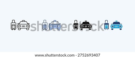 City Break Multiple Icon Illustration Vector