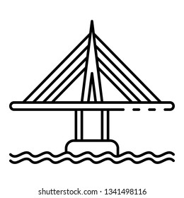 City bridge icon. Outline city bridge vector icon for web design isolated on white background