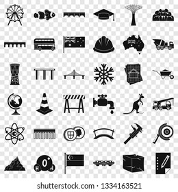 City bridge icons set. Simple style of 36 city bridge vector icons for web for any design