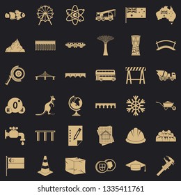 City bridge icons set. Simple style of 36 city bridge vector icons for web for any design
