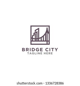 City bridge vector icon design template. - Vector