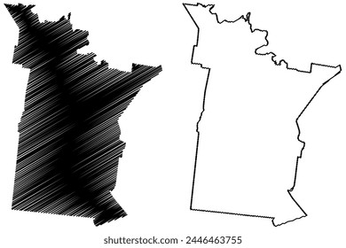 City of Brimbank (Commonwealth of Australia, Victoria state, Vic) map vector illustration, scribble sketch Brimbank map