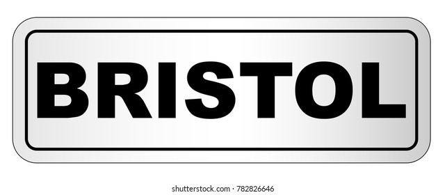 The city of Bristol nameplate on a white background