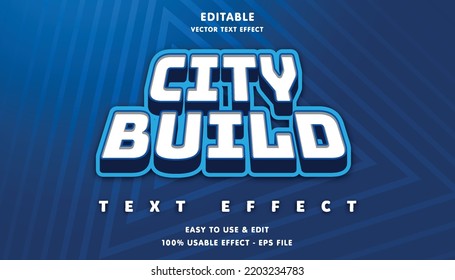 Stadtbau-bearbeitbarer Texteffekt mit modernem und einfachem Stil, geeignet für Logo oder Kampagnentitel