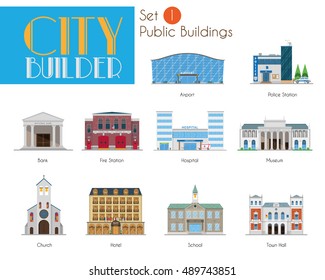 City Builder Set 1: Public and Municipal Buildings