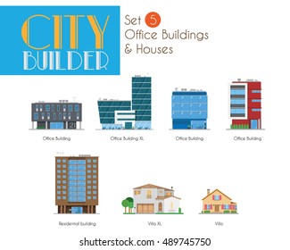 City Builder Set 5: Office Buildings and Houses