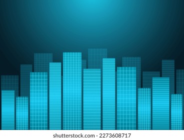 City building Background. Skyscraper. Cityscape. Hi-tech or Sci-fi City Background. Metropolis City. Vector Illustration.