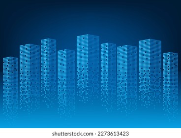 City building Background. Smart and Perspective Building. Cityscape. Hi-tech or Sci-fi City Background. Metropolis City. Vector Illustration.