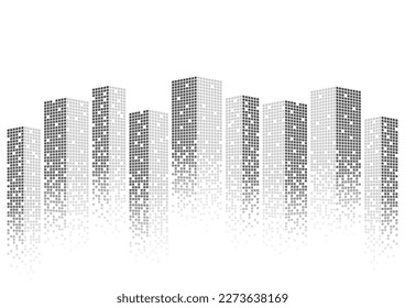 City building Background. Smart and Perspective Building. Cityscape. Hi-tech or Sci-fi City Background. Metropolis City. Vector Illustration.