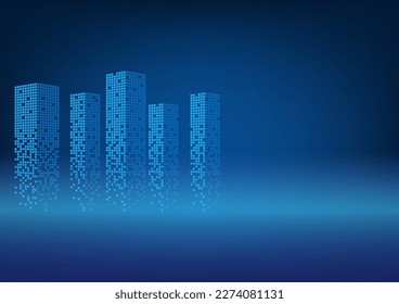 City building Background. Smart and Perspective Building. Cityscape. Hi-tech or Sci-fi City Background. Metropolis City. Vector Illustration.