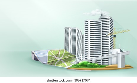 City building background, vector illustration