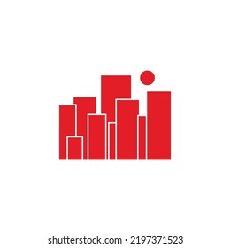 City and building, bright geometric symbol simple logo vector