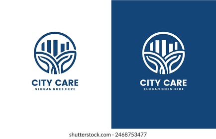 City Building Care logo template with modern unique concept Premium Vector EPS10