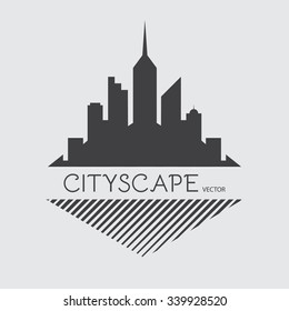 City. Building Composition Sign, Icon, Logo. Vector illustration.