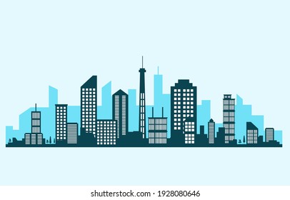 City Building Construction Cityscape Skyline Business Illustration