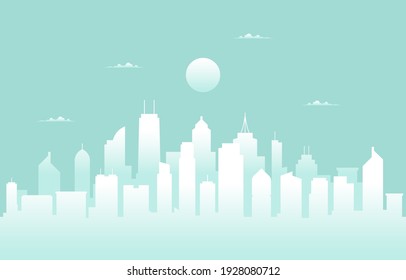 City Building Construction Cityscape Skyline Business Illustration