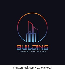 City Building Construction Logo Design Premium Quality Line Vector Illustration