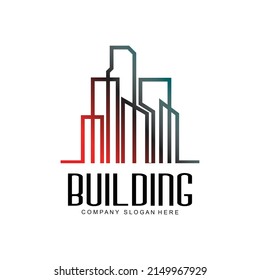 City Building Construction Logo Design Premium Quality Line Vector Illustration