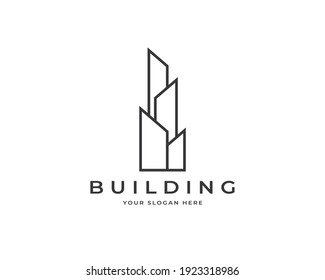 City building construction logo vector. Modern property investment business logo design