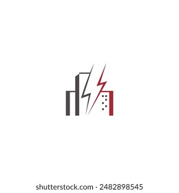 City building and electric concept