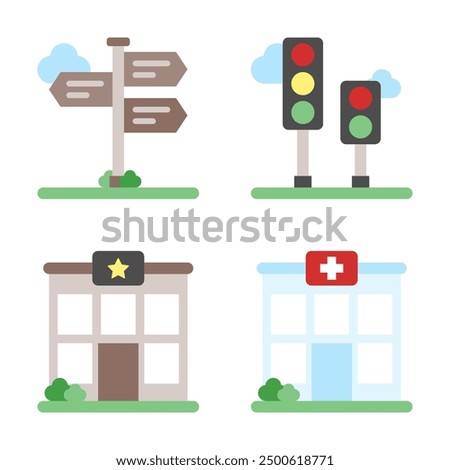 City and Building Element Icon and Graphic Resource