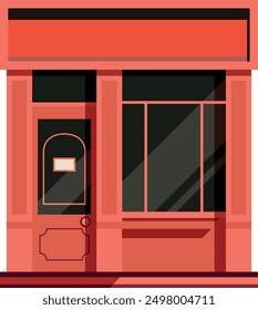 City building facade. Store door and window front
