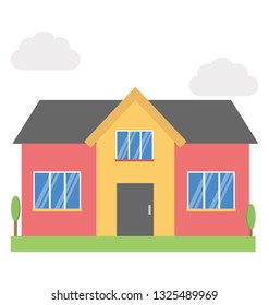 City building flat icon 