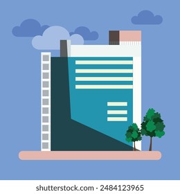 city building flat illustration business builing 