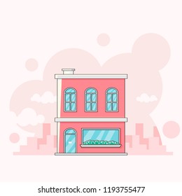 City building flat vector design