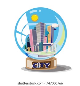 City building in glass