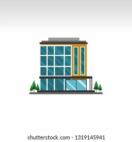 city building, hotel flat design, hotel icon