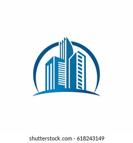 city building house apartment vector logo design template